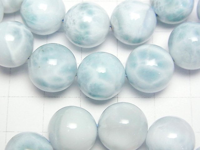 Larimar Pectolith AA++ Rund 13mm Armband