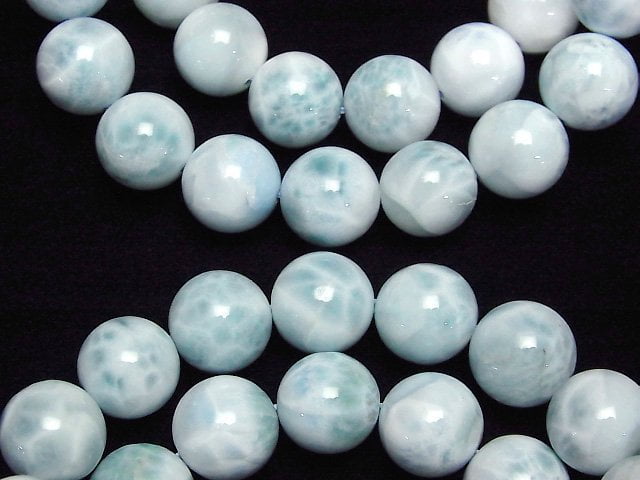 Larimar Pectolith AA++ Rund 13mm Armband