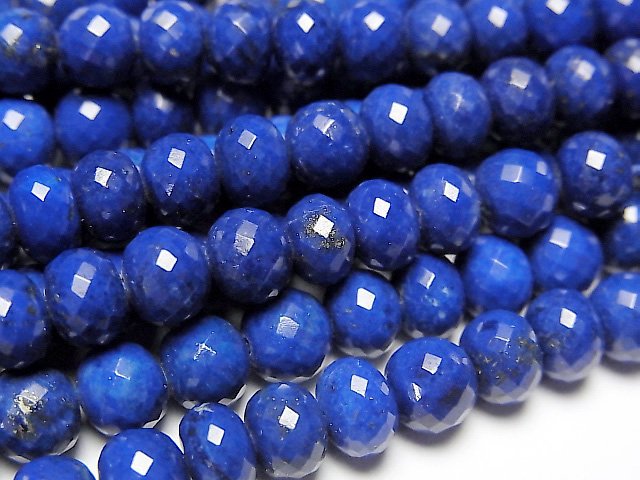 MicroCut Lapis Lazuli AAA de haute qualité facetté bouton Rondelle 1/4 ou 1 fil de perles (env. 38cm)
