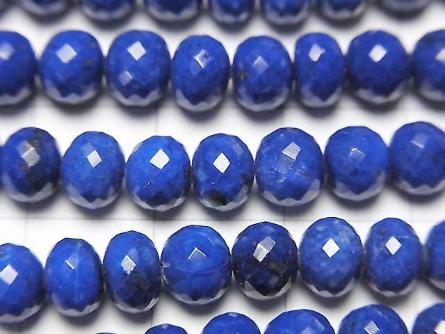 MicroCut Lapis Lazuli AAA de haute qualité facetté bouton Rondelle 1/4 ou 1 fil de perles (env. 38cm)