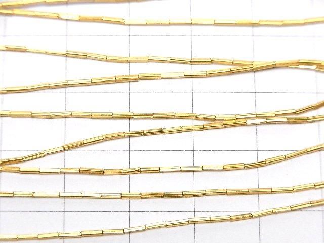 Karen Silver Square Tube 3.5x0.7x0.7mm 18KGP 1/4 or 1 strand beads (approx. 27inch/68cm)