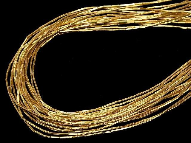 Karen Silver Square Tube 3.5x0.7x0.7mm 18KGP 1/4 or 1 strand beads (approx. 27inch/68cm)