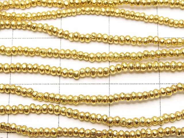 Karen Silver Rondelle 1.5x1.5x1mm 18KGP 1/8 or 1-strand beads (approx. 26 inches/64 cm)