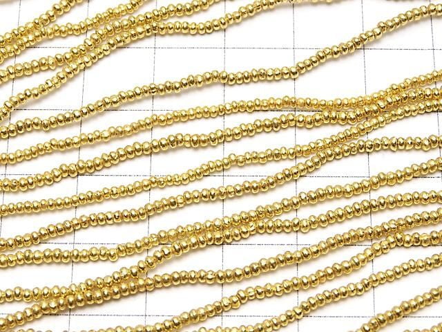 Karen Silver Rondelle 1.5x1.5x1mm 18KGP 1/8 or 1-strand beads (approx. 26 inches/64 cm)