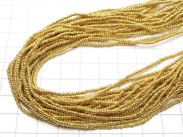 Karen Silver Rondelle 1.5x1.5x1mm 18KGP 1/8 or 1-strand beads (approx. 26 inches/64 cm)