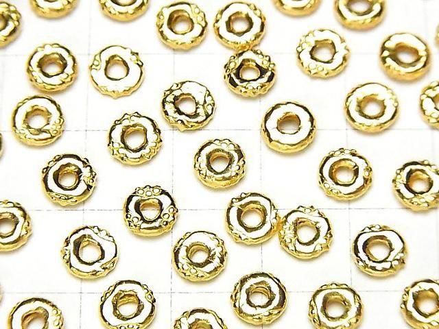Karen Silver Flower Pattern Rondelle 6x6x2mm 18KGP 3pcs