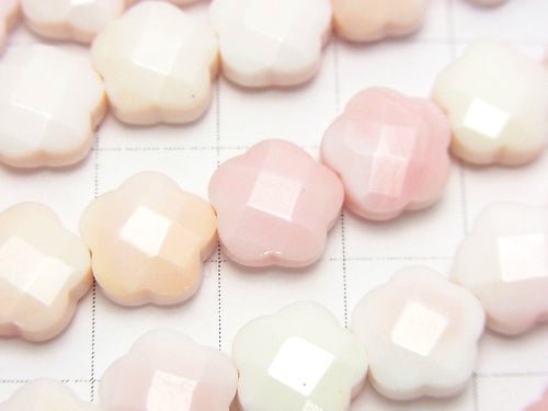 Queen Concrete Shell AAA - AA ++ Flower (Faceted) 10 x 10 x 4 mm half or 1 strand beads (aprx.15 inch / 38 cm)