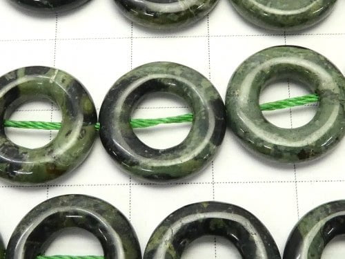 Kambaba Jasper Coin (Donut) 15 x 15 x 4 mm half or 1 strand (apr x 15 inch / 38 cm)