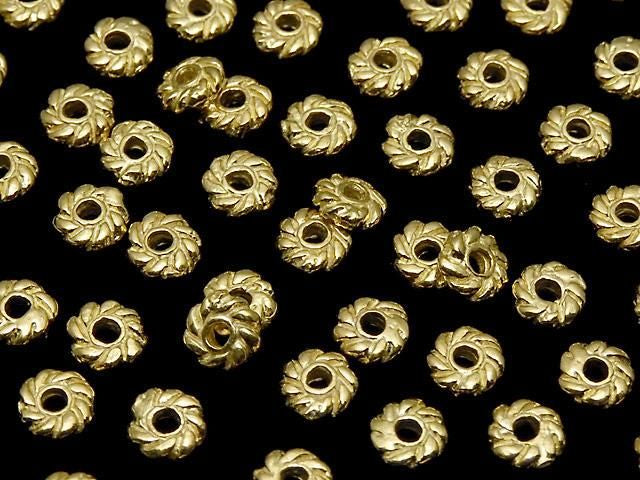 925純銀扁珠 4.5x4.5x1.5毫米 18K鍍金 2顆