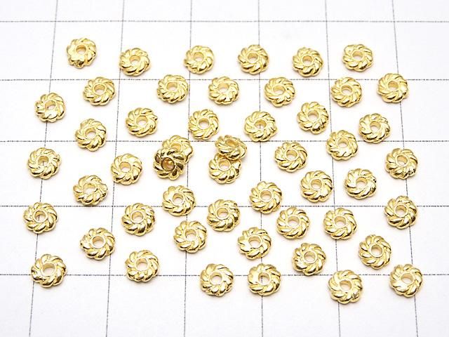 925純銀扁珠 4.5x4.5x1.5毫米 18K鍍金 2顆