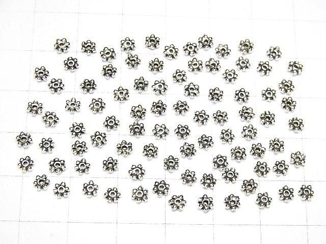Silver 925 Rondelle Daisy 4x4x1mm Oxidized Finish 10pcs