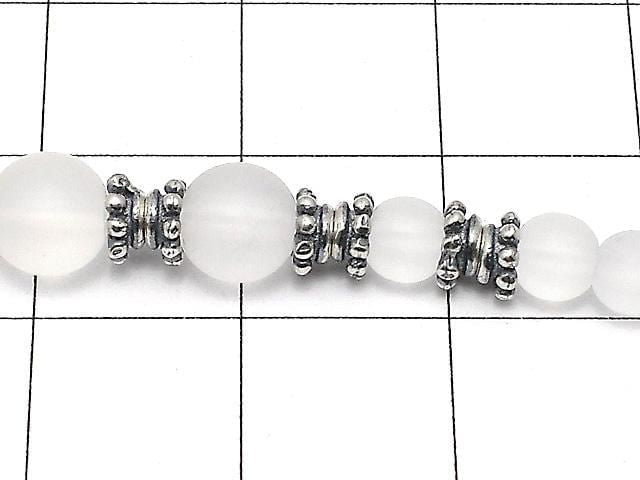 Silver 925 Bead Caps 4x4x2mm Oxidized Finish 6pcs