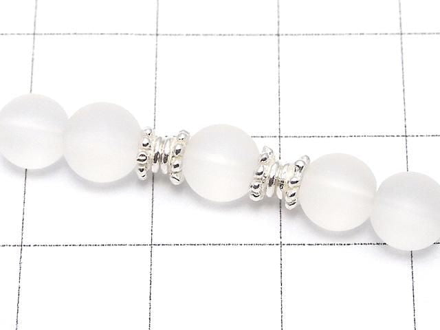 Silver 925 Bead Caps 4x4x2mm White Silver 4pcs
