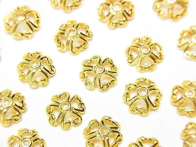 925純銀珠托 7x7x3毫米 18KGP 2個