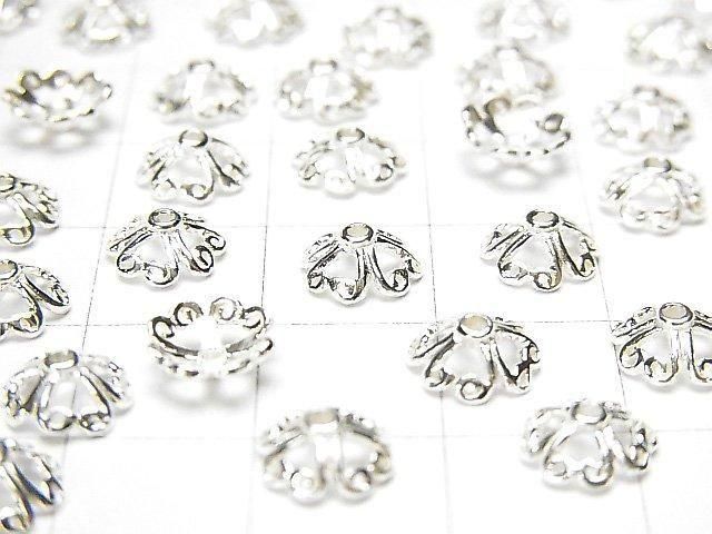 Coupelles Perles Argent 925 7x7x3mm Argent Blanc 4pcs