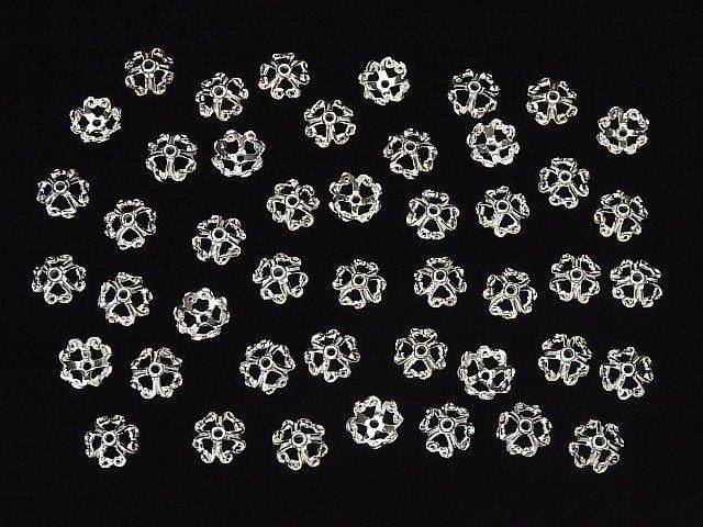 Coupelles Perles Argent 925 7x7x3mm Argent Blanc 4pcs