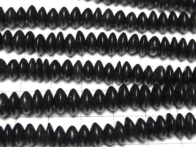 Rondelle en corne de buffle 8x8x3mm, perles noires, demi ou 1 fil (environ 15 pouces/38cm)