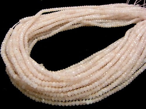 High Quality! Morganite AA++ Faceted Button Rondelle 4x4x2.5mm half or 1strand beads (aprx.15inch/38cm)