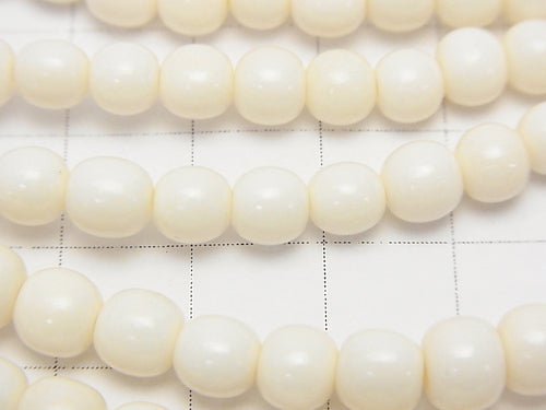 Buffalo Born Semi Round 6-7mm half or 1strand beads (aprx.15inch/38cm)