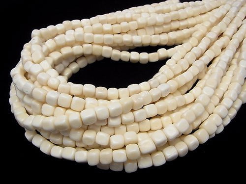 Buffalo Born Cube 6x6x6mm half or 1strand beads (aprx.15inch/38cm)