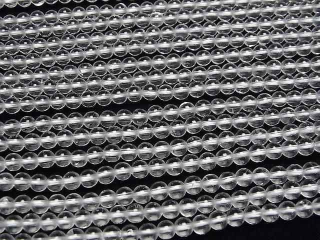 Kristall (Synthetischer Quarz) AAA Rund 4mm 1 Strang Perlen (ca. 15 Zoll / 37 cm)