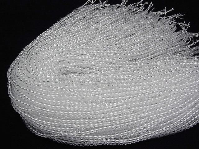 Kristall (Synthetischer Quarz) AAA Rund 4mm 1 Strang Perlen (ca. 15 Zoll / 37 cm)