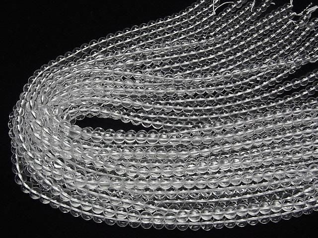 Kristall (Synthetischer Quarz) AAA Rund 6mm 1 Strang Perlen (ca. 15 Zoll / 37 cm)