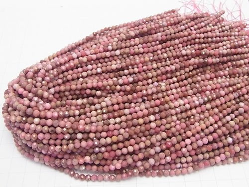High Quality! 1strand $7.79! Rhodonite AA Faceted Round 4mm 1strand beads (aprx.15inch/38cm)