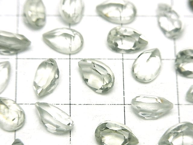 Hochwertiger Grüner Amethyst AAA Lose Stein Birnenform Facettiert 8x5mm 5 Stück