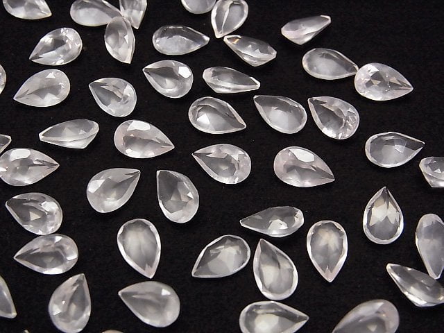 Hochwertiger Madagaskar Rosenquarz AAA Lose Steine Tropfenform Facettiert 8x5mm 5Stücke