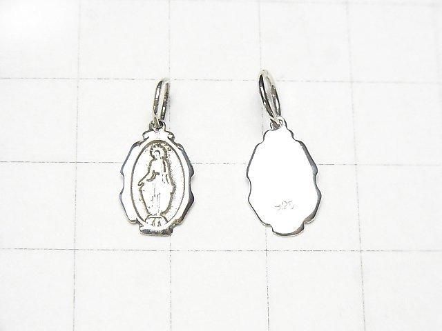 Breloque en argent 925 à motif médaille miraculeuse 13x8mm 1 pièce
