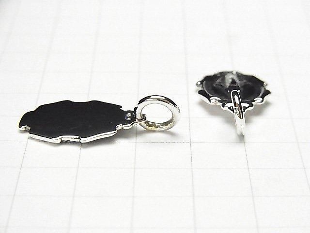 Silver 925 Miraculous Medal Motif Charm, 23x15mm, 1pc