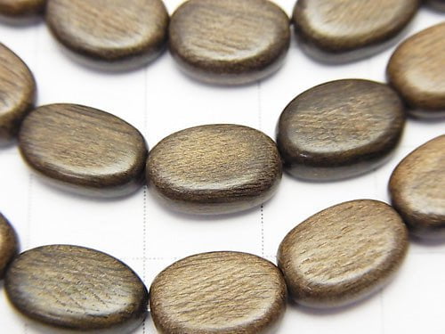1strang 4,79 $! Graues Holz Oval 10 x 8 x 4 mm 1strang Perlen (ca. 38 cm)