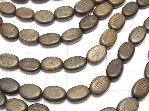 1strang 4,79 $! Graues Holz Oval 10 x 8 x 4 mm 1strang Perlen (ca. 38 cm)
