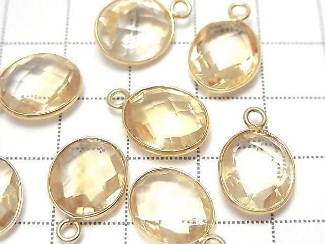 High Quality Citrine AAA Bezel Setting Faceted Oval 13x11mm 18KGP 2pcs