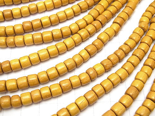 Yellow Wood Beads, Rondelle (Heishi), 7x7x5mm, 1-strand, approximately 15 inches/38 cm