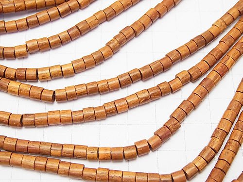 1strand $3.79! Bayon Wood Beads Rondelle (Tube) 5x5x3mm 1strand beads (aprx.15inch / 38cm)