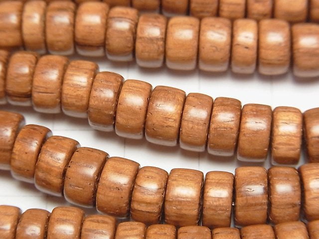 Bayon Wood Beads Rondelle (Heishi)8x8x3mm half or 1strand beads (aprx.15inch/38cm)