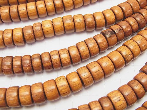 1strand $8.79! Bayon Wood Beads Rondelle (Tube) 12x12x6mm 1strand beads (aprx.15inch / 38cm)