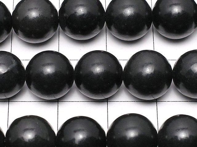 Russische Schungit AAA Rund 10mm halb oder 1Strang Perlen (ca. 15 Zoll / 36 cm)