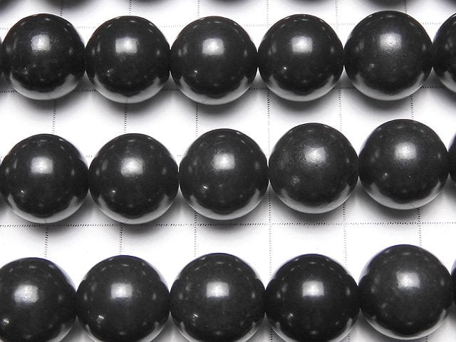 Russische Schungit AAA Rund 12 mm halb oder 1Strang Perlen (ca. 15 Zoll / 38 cm)