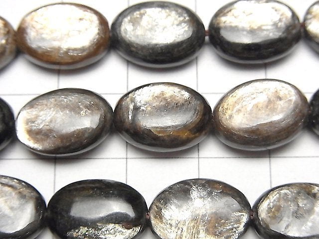 Muscovit Oval 14x10x4mm halb oder 1Strang Perlen (ca. 15 Zoll / 38 cm)