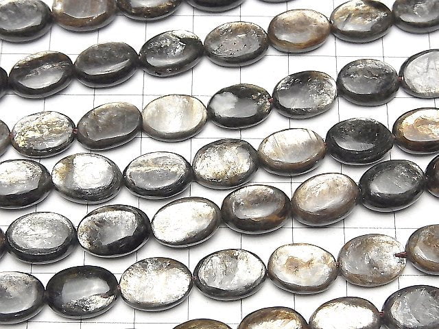 Muscovit Oval 14x10x4mm halb oder 1Strang Perlen (ca. 15 Zoll / 38 cm)