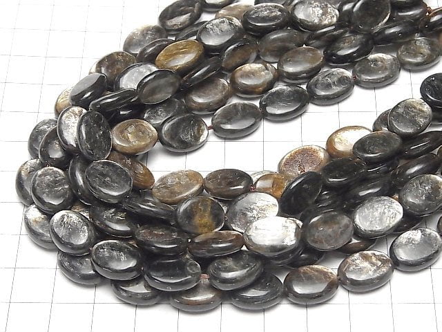 Muscovit Oval 14x10x4mm halb oder 1Strang Perlen (ca. 15 Zoll / 38 cm)