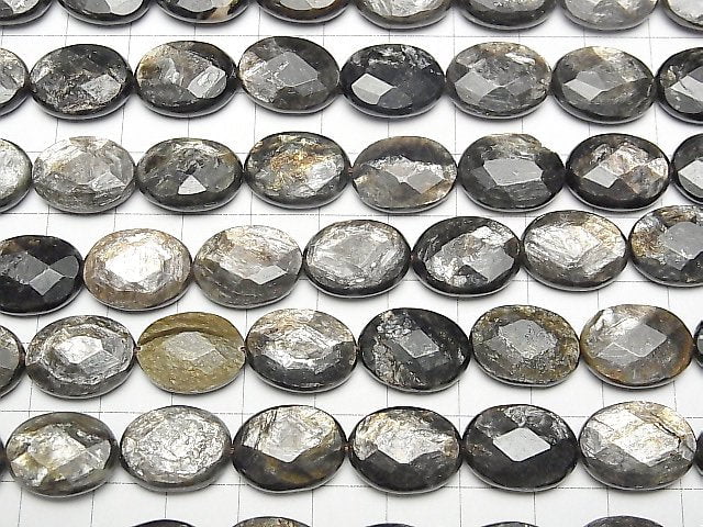 Muscovit facettierte ovale 16x12 mm halb oder 1 Strang Perlen (ca. 15 Zoll / 36 cm)