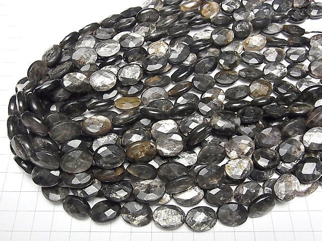 Muscovit facettierte ovale 16x12 mm halb oder 1 Strang Perlen (ca. 15 Zoll / 36 cm)