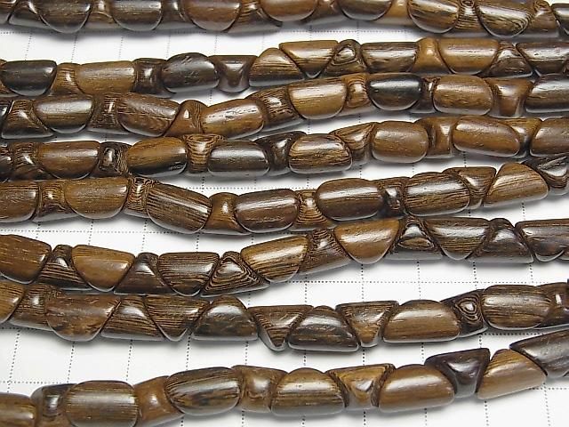 Wood Beads Triangle Tube 12x8x8mm 1strand beads (aprx.15inch/38cm)