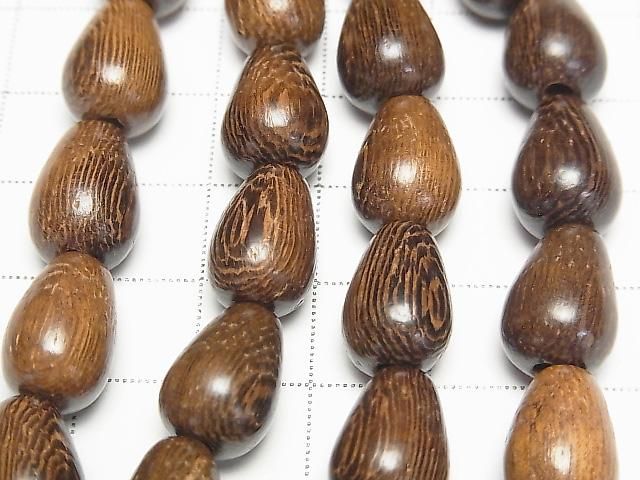 Wood Beads Vertical Hole Drop 14x10x10mm 1strand beads (aprx.15inch/38cm)