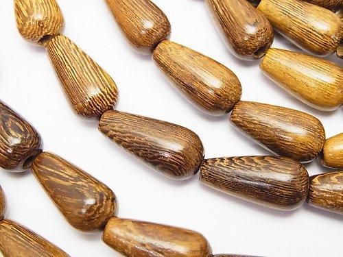 Wood Beads Vertical Hole Drop 20x10x10mm 1strand beads (aprx.15inch/38cm)