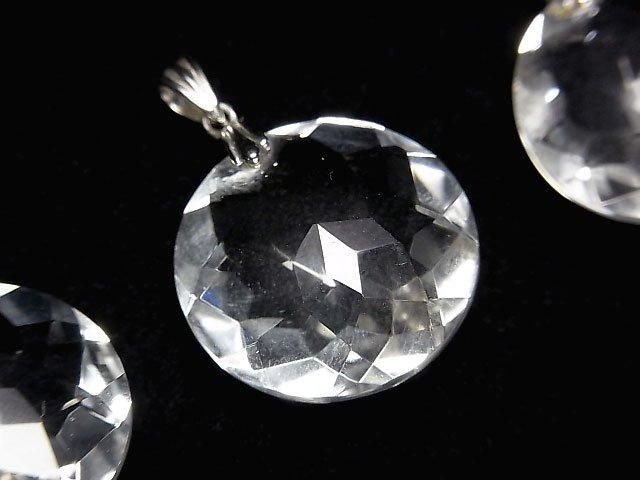 Hochwertiger Kristall AAA Münzanhänger 20x20mm Silber925 1 Stück